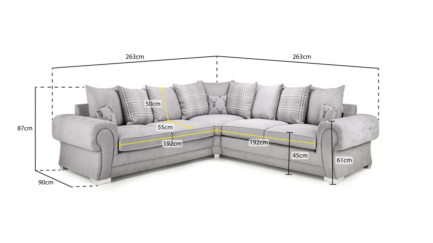 Vespa Scatterback Sofabed Grey Large Corner