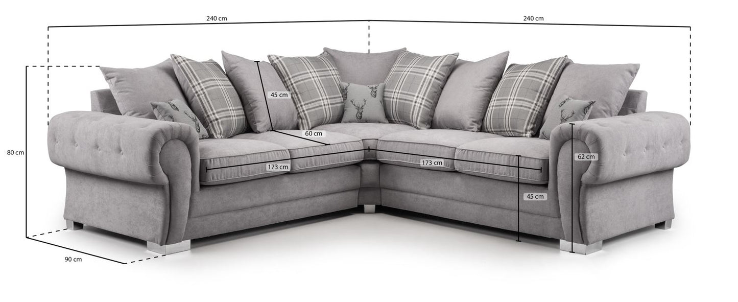 Vespa Scatterback Sofa Black Large Corner