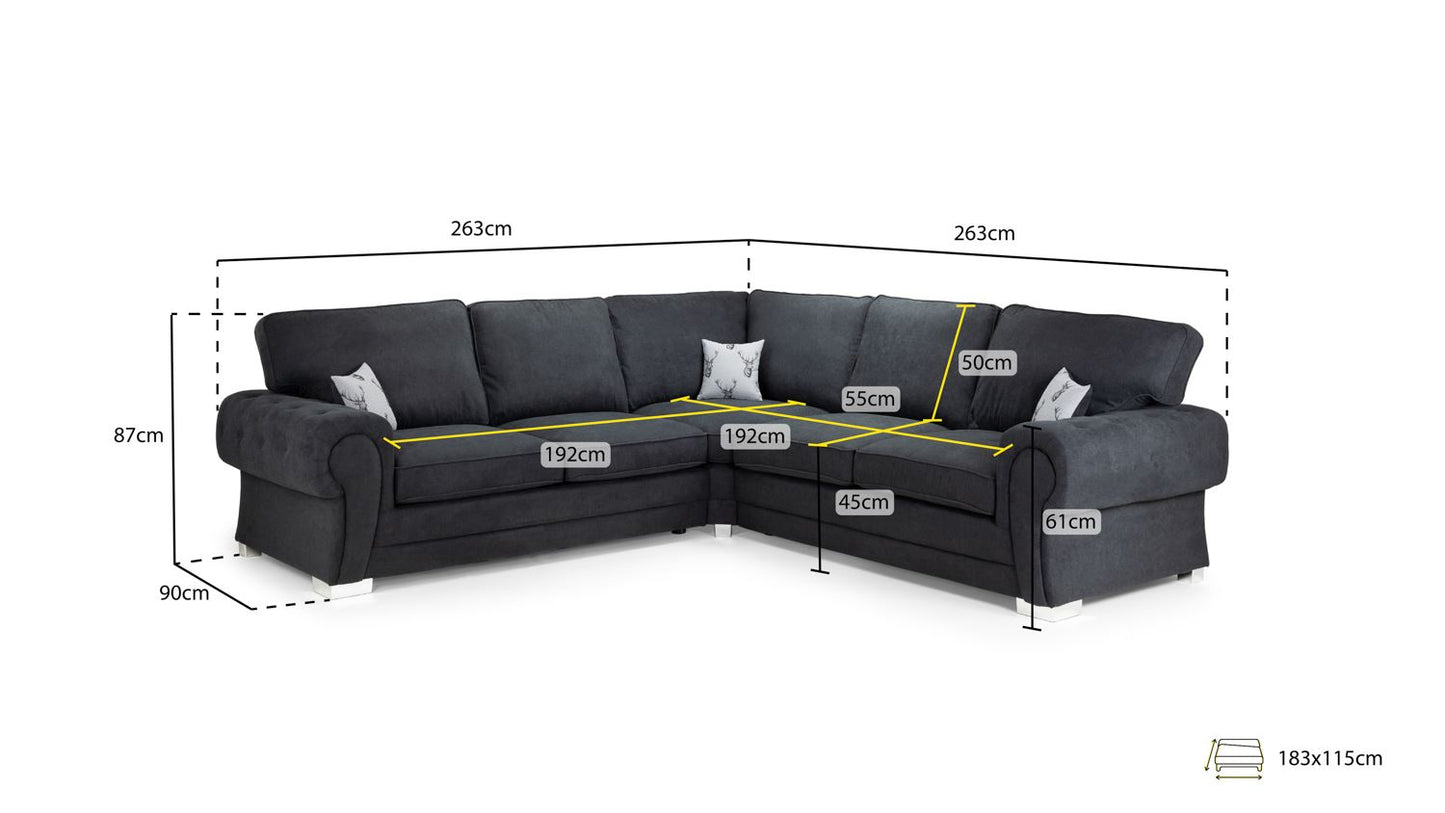Vespa Fullback Sofabed Black Large Corner