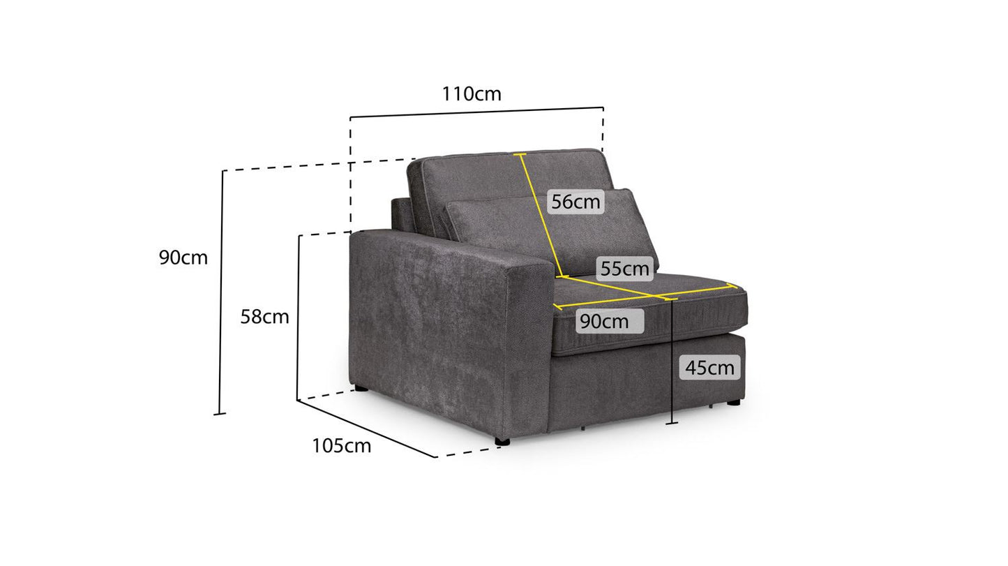 Katia Modular Sofa Mocha Left Hand Arm Piece