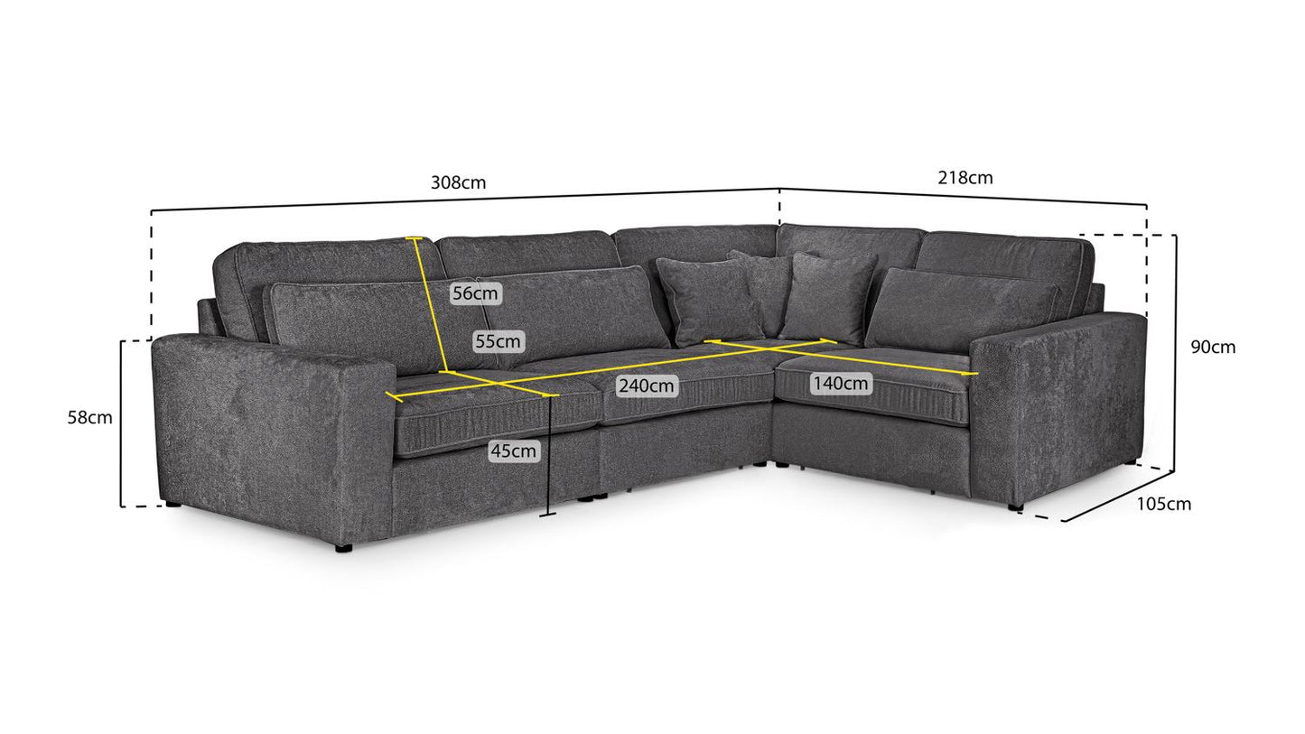 Katia Modular Sofa Mocha Right Hand Facing Corner