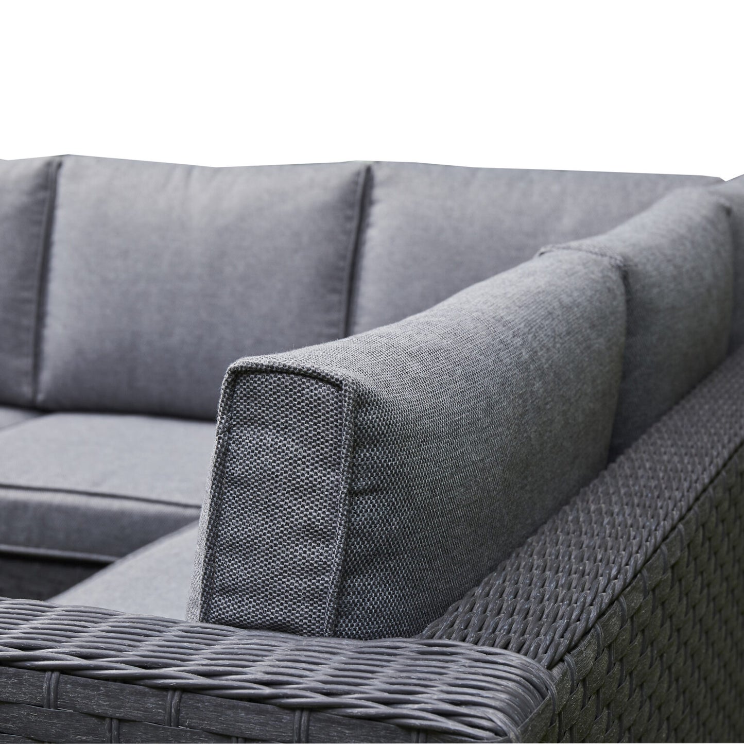 Nova Rattan Corner Sofa Set with Ice Bucket Grey