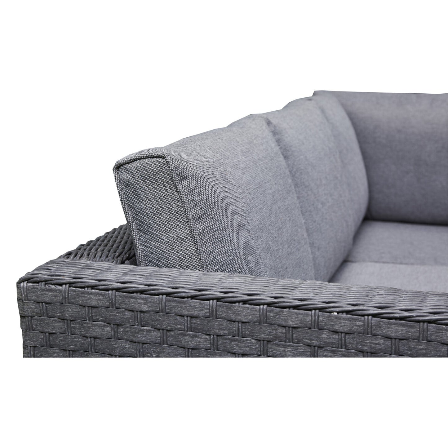 Nova Rattan Corner Sofa Set with Ice Bucket Grey