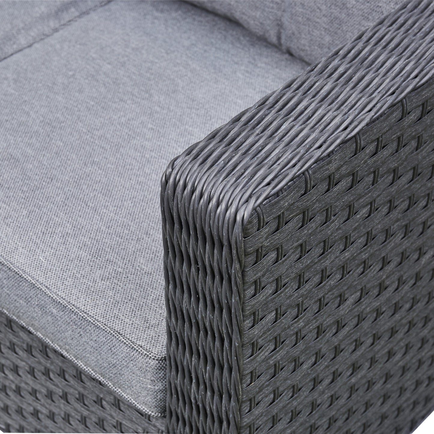 Nova Rattan Corner Sofa Set with Ice Bucket Grey