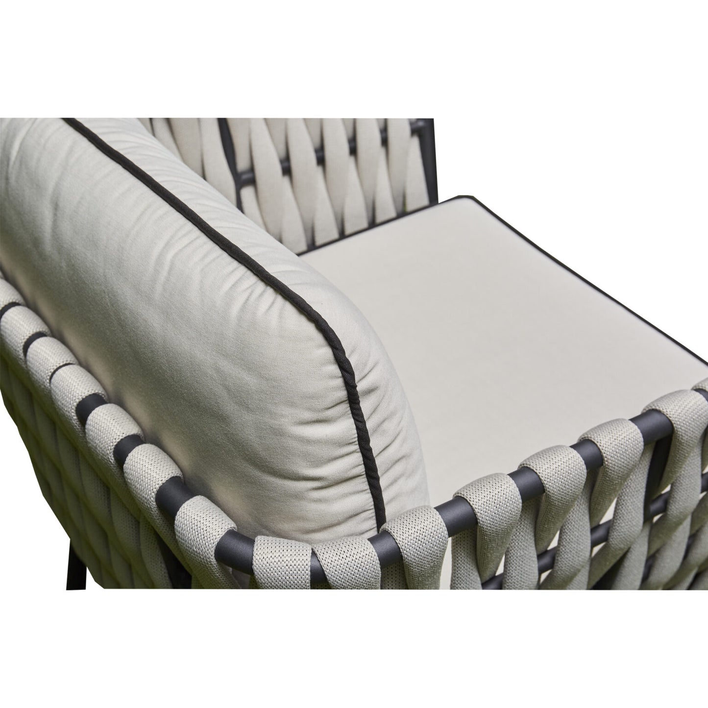 Axe Aluminium & Rope Lounge Set - Grey