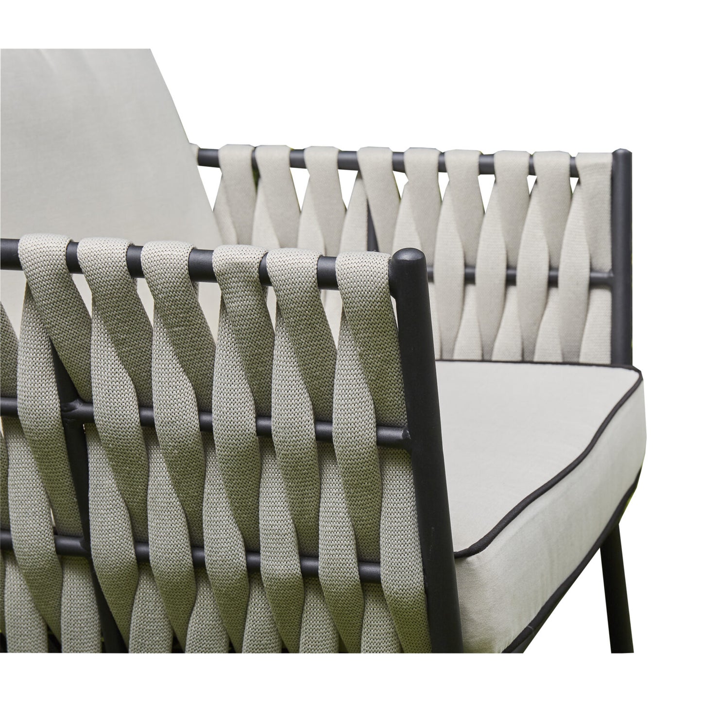 Axe Aluminium & Rope Lounge Set - Grey