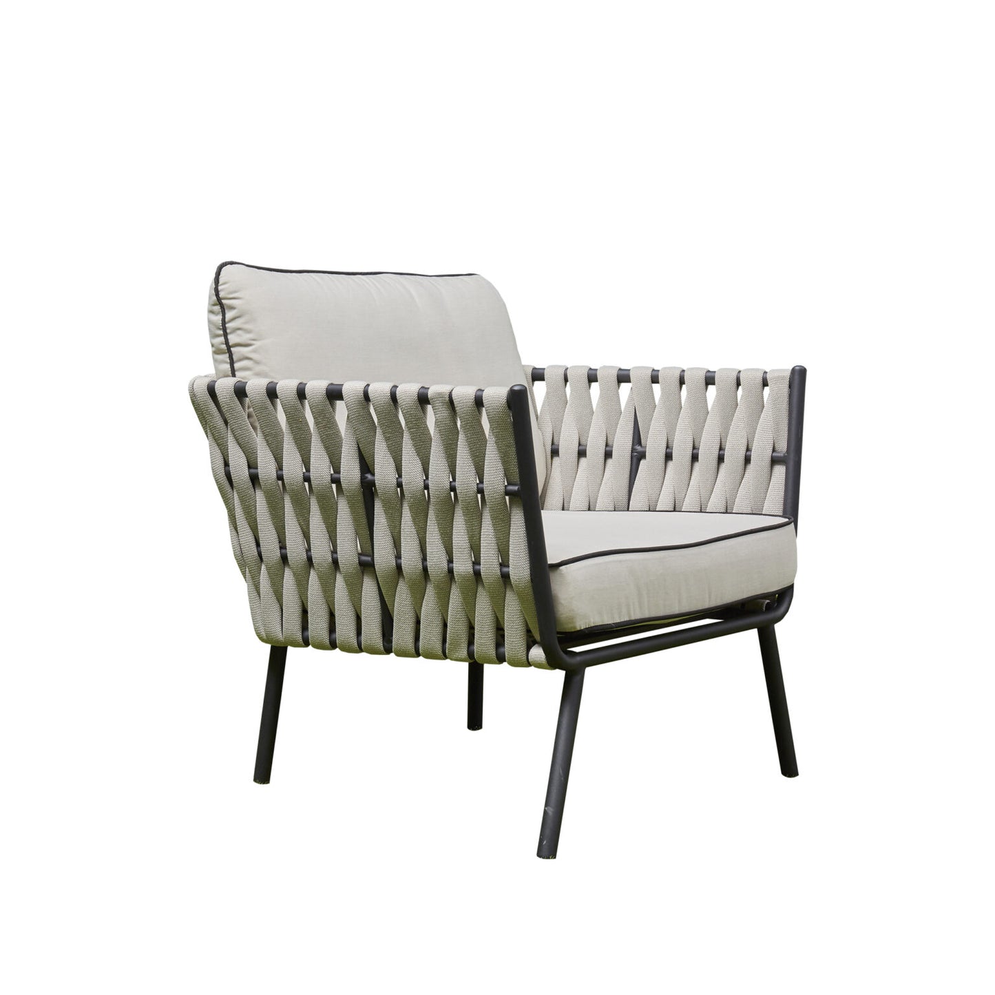 Axe Aluminium & Rope Lounge Set - Grey