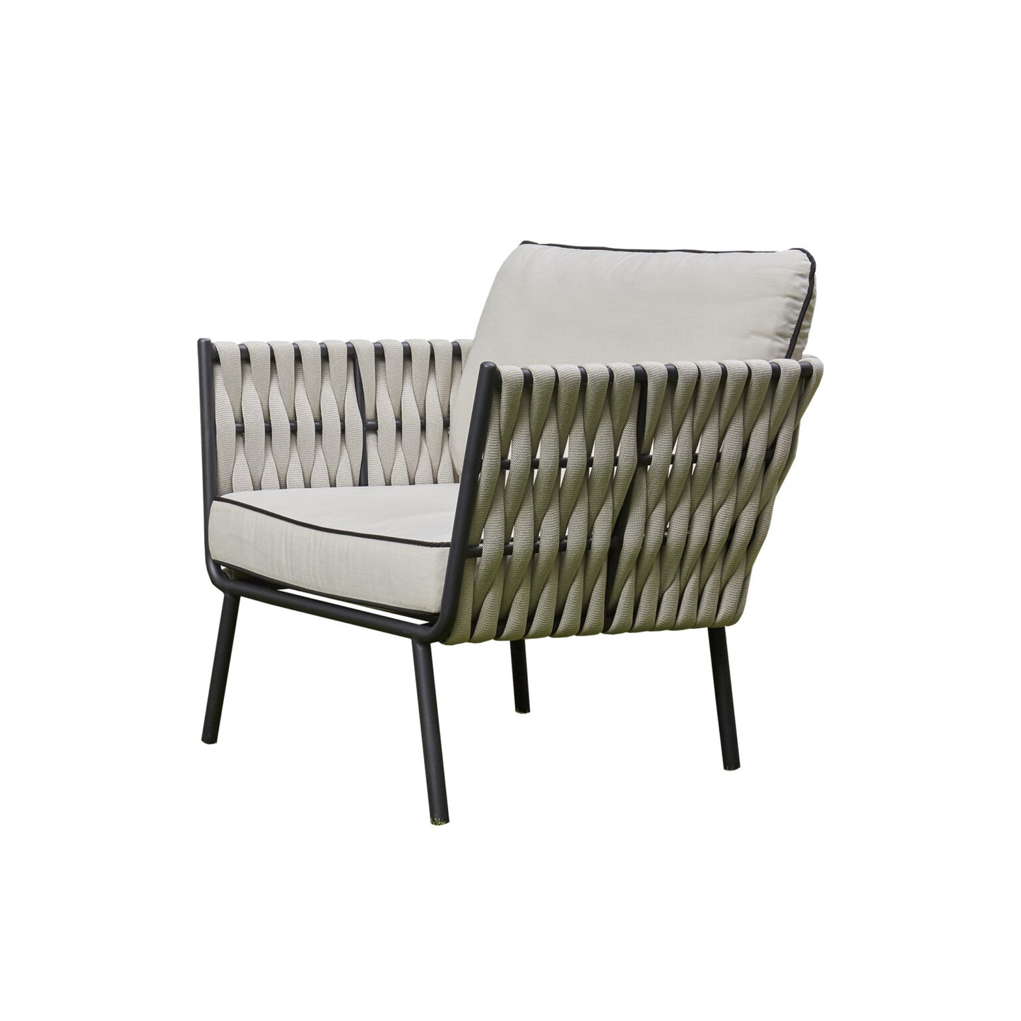 Axe Aluminium & Rope Lounge Set - Grey