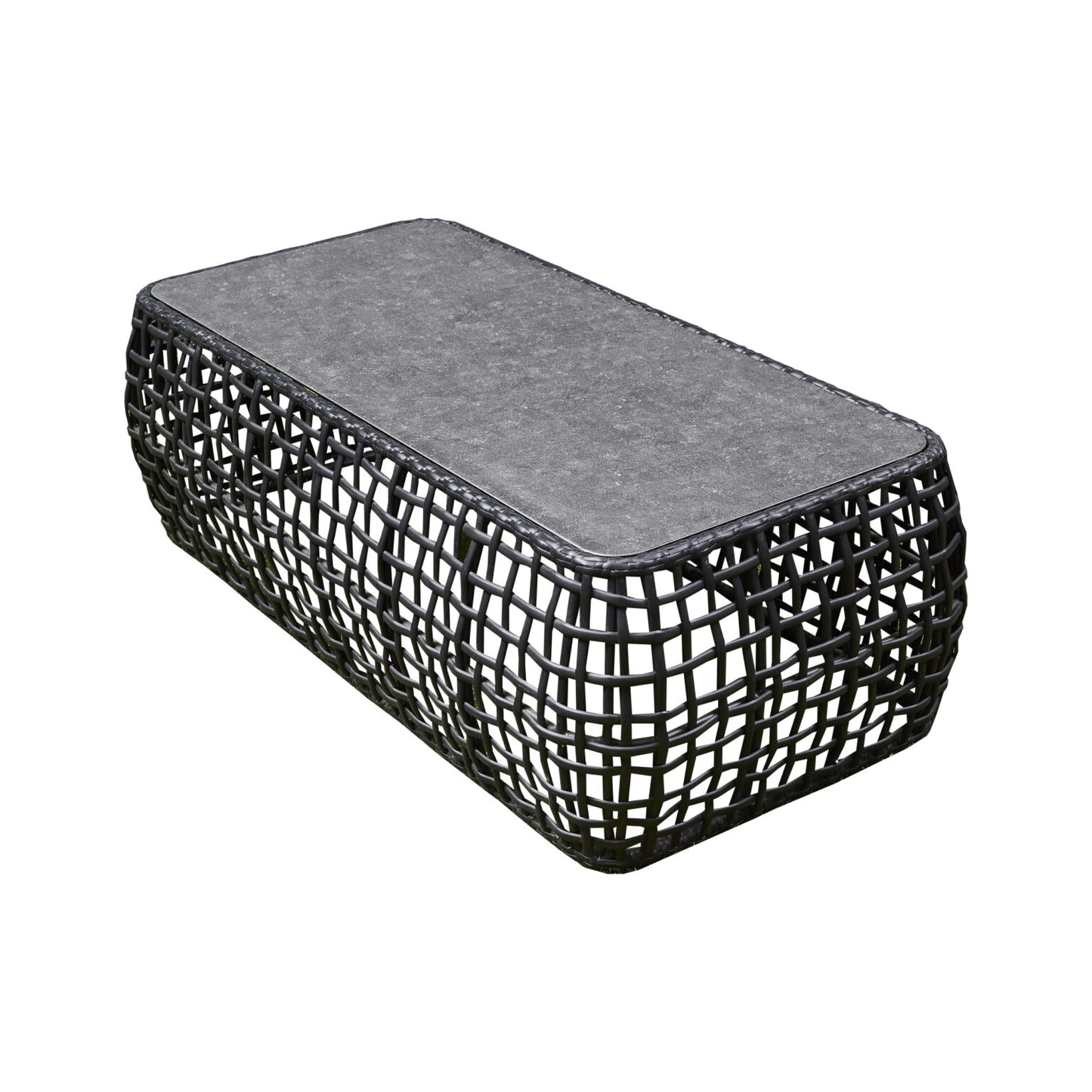 Indi Rattan Corner Sofa Set– Black