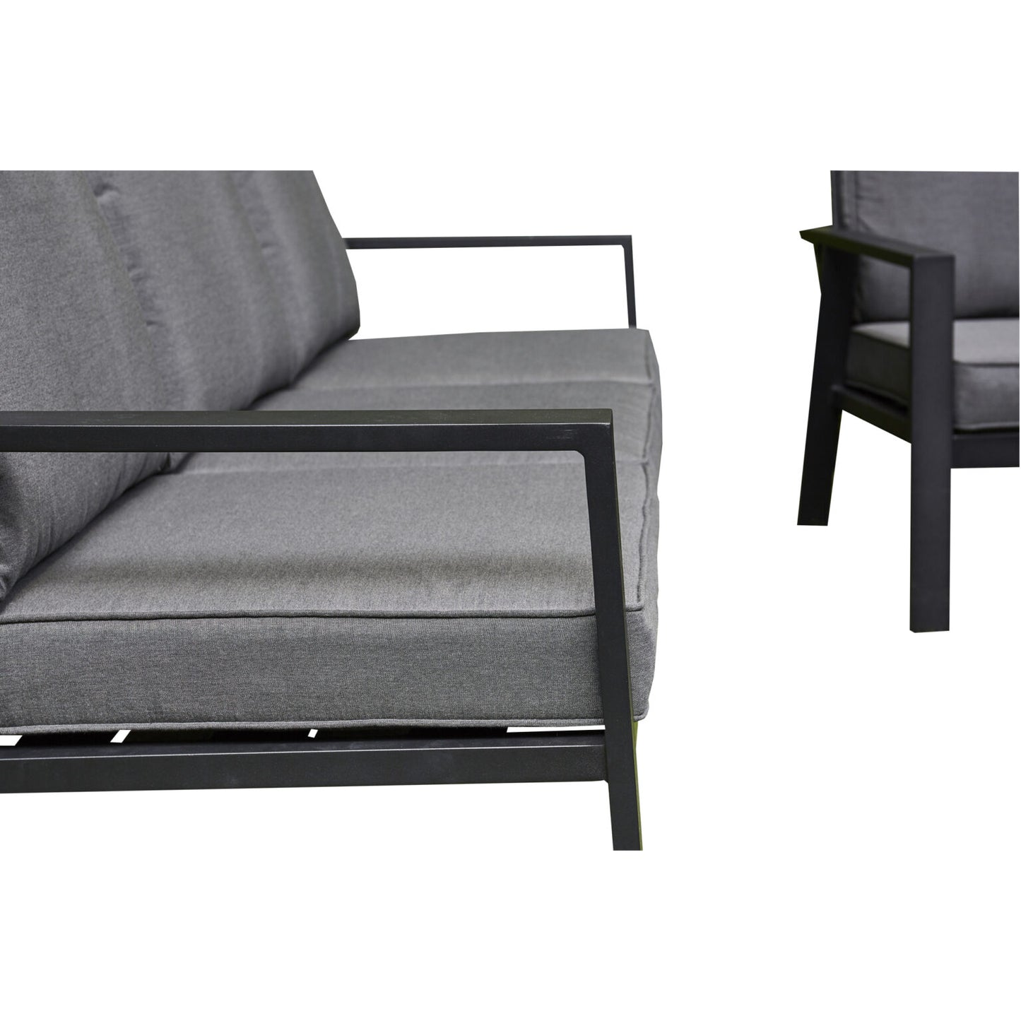 Sienna Aluminium Sofa Dining Set with Fire Pit – Grey