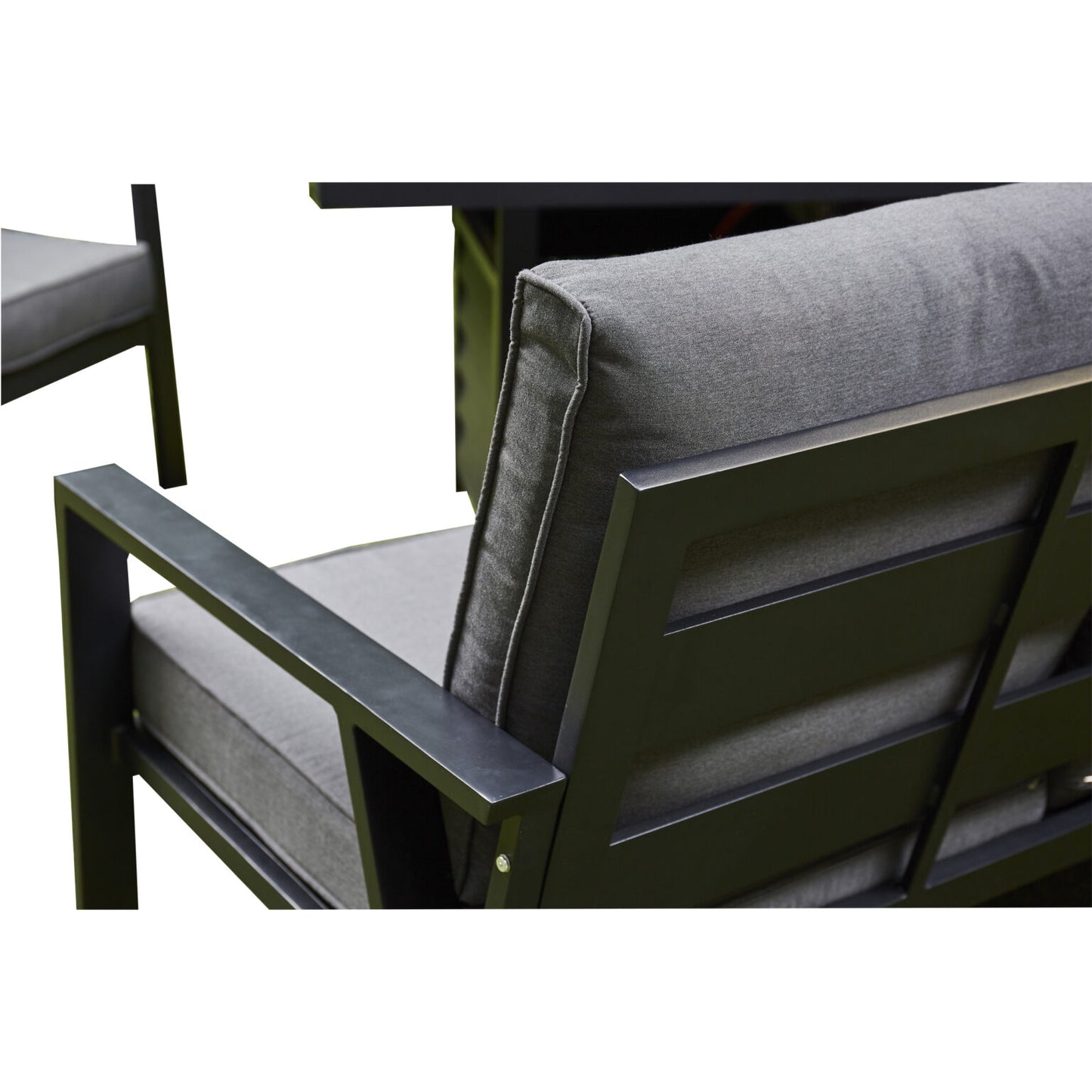Sienna Aluminium Sofa Dining Set with Fire Pit – Grey