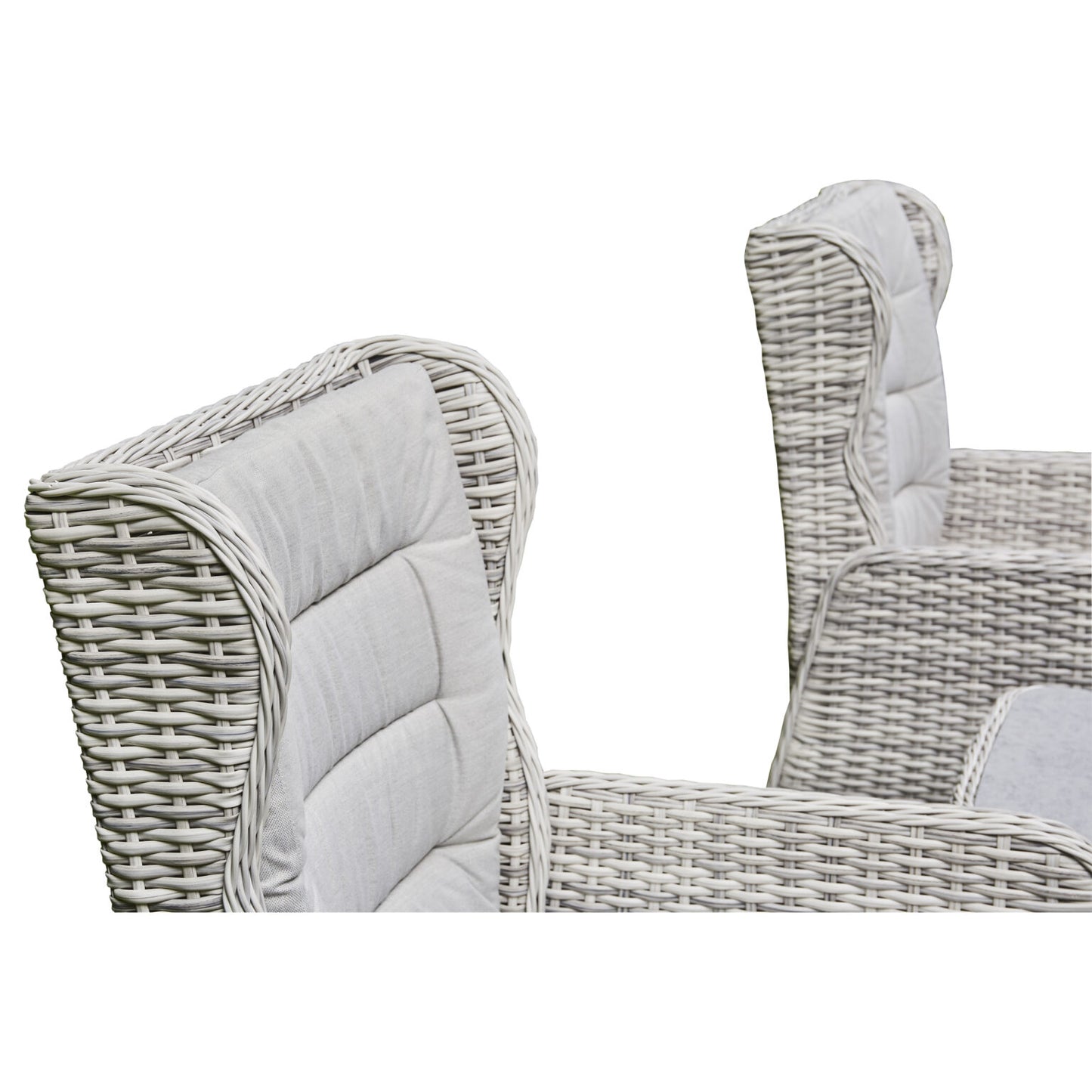 Willow Rattan and Aluminum Frame Reclining Lounge Set – Grey/Beige