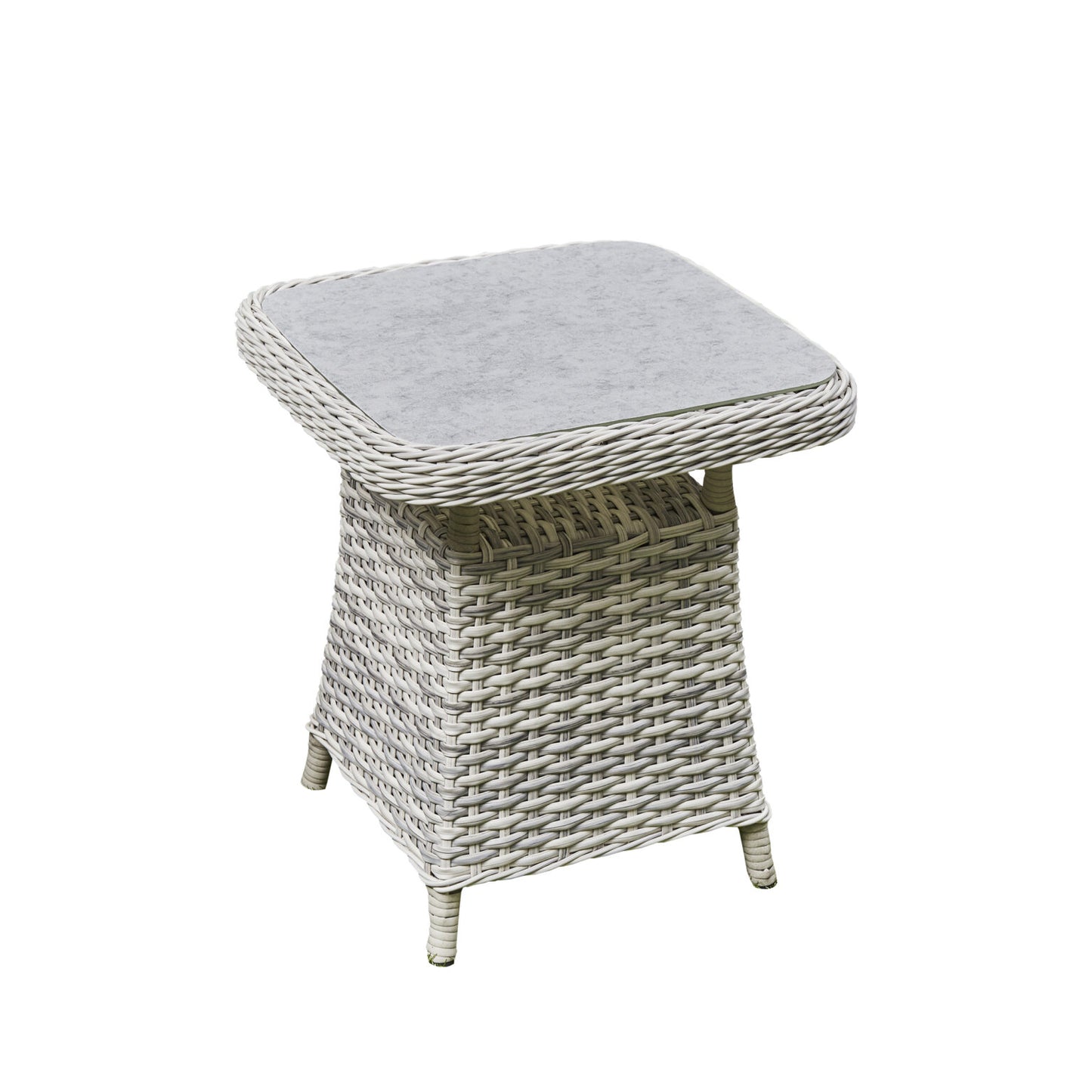Willow Rattan and Aluminum Frame Reclining Lounge Set – Grey/Beige