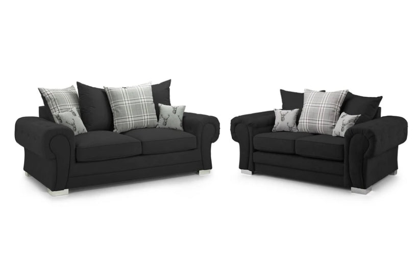 Vespa Scatterback Sofa Black 3+2 Set