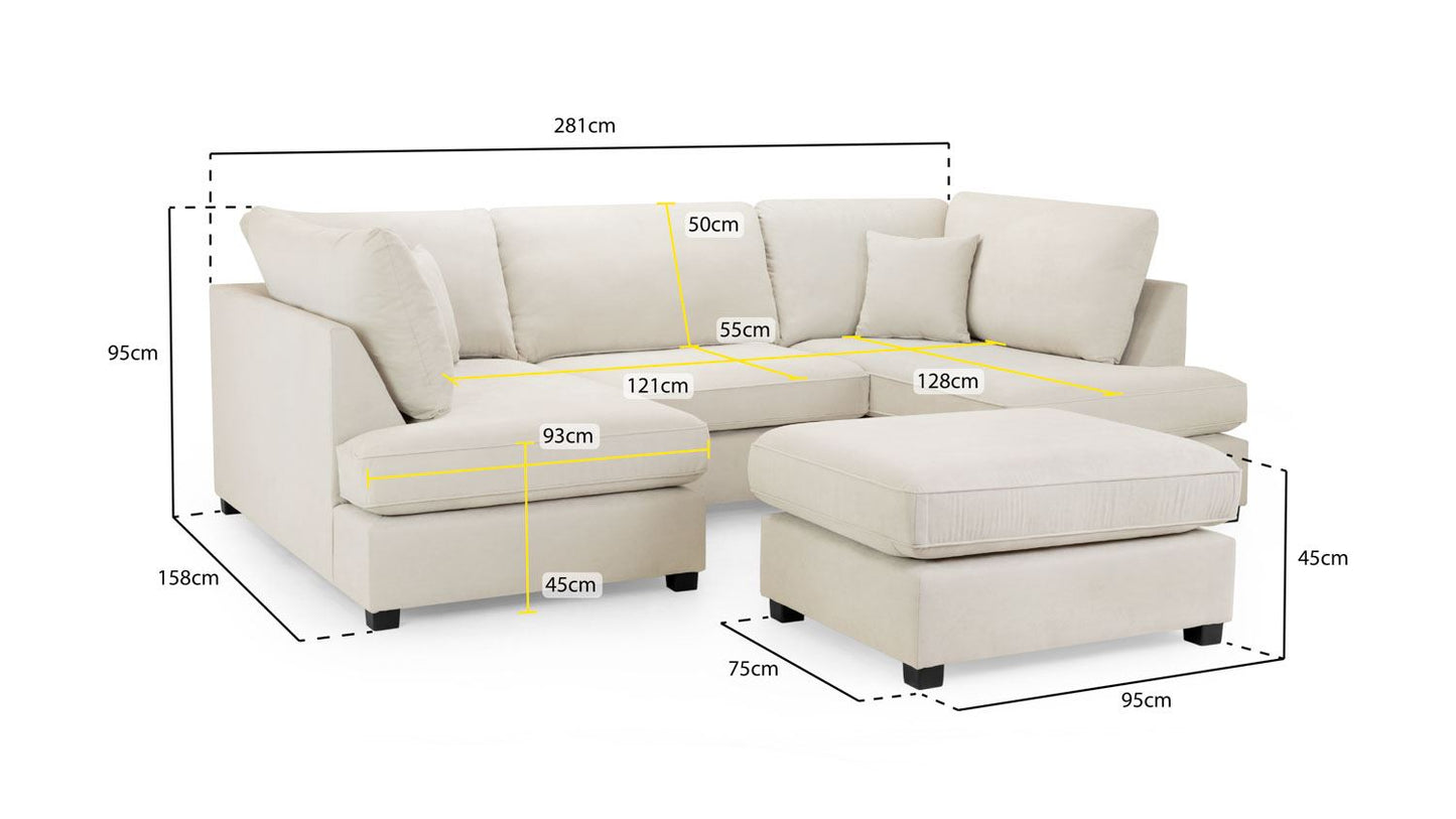 Miami Sofa Beige U Shape Corner