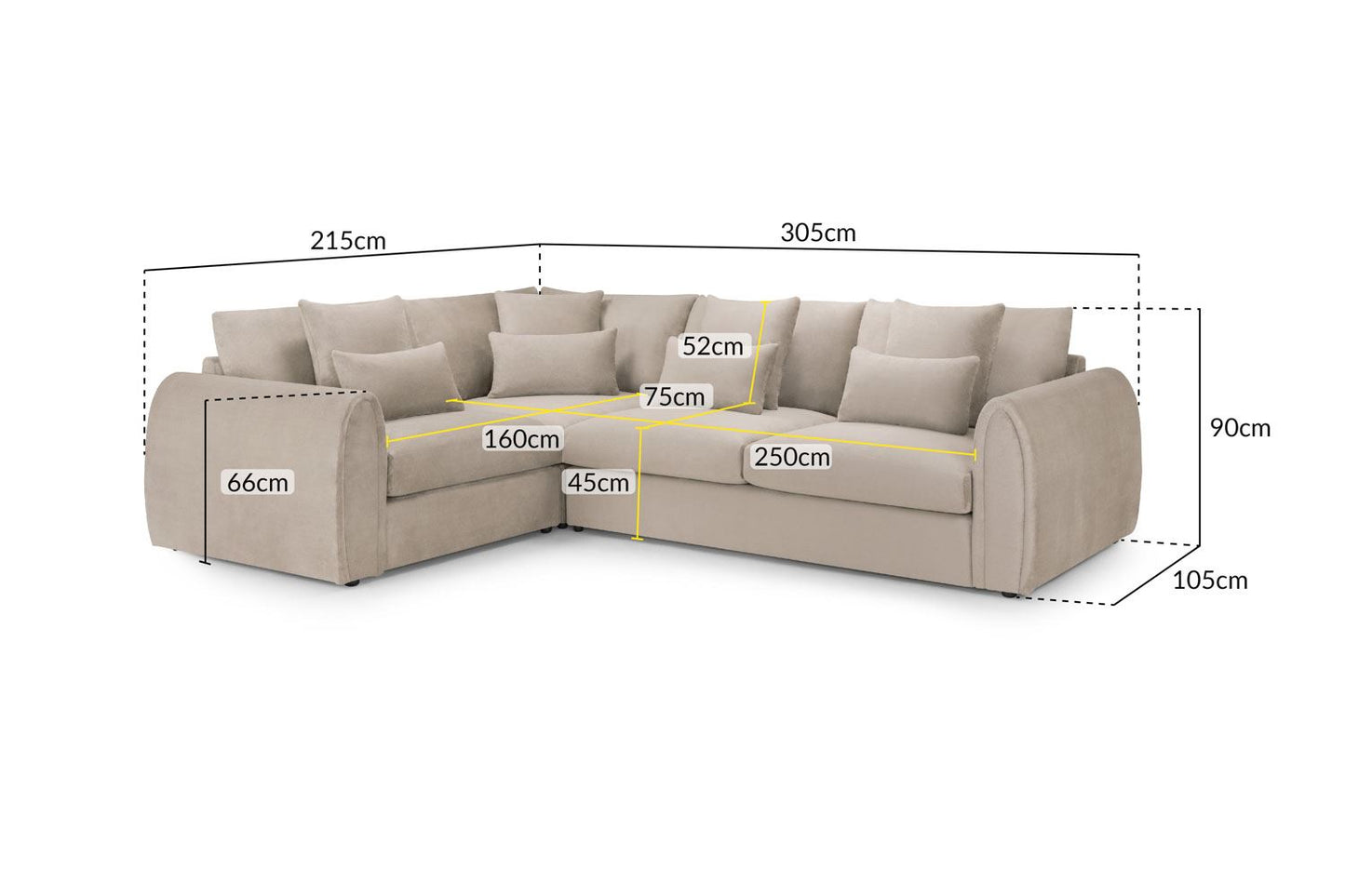 Mirabel Sofa Mocha Left Hand Facing Corner