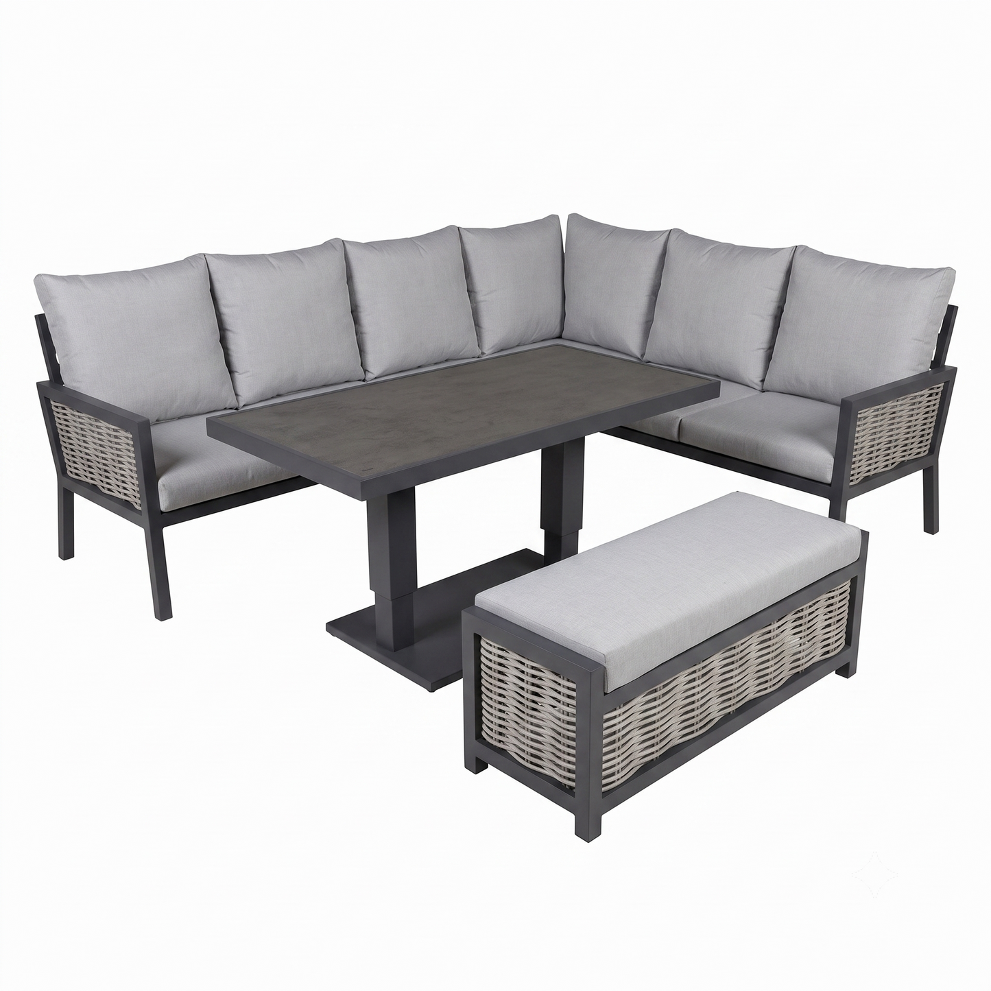 Hampton Aluminium & Rattan Combination Corner Set
