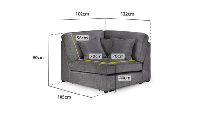 Katia Modular Sofa Grey Corner Piece