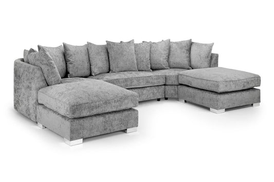 Bishop Scatterback Sofa Platinum U Shape Corner