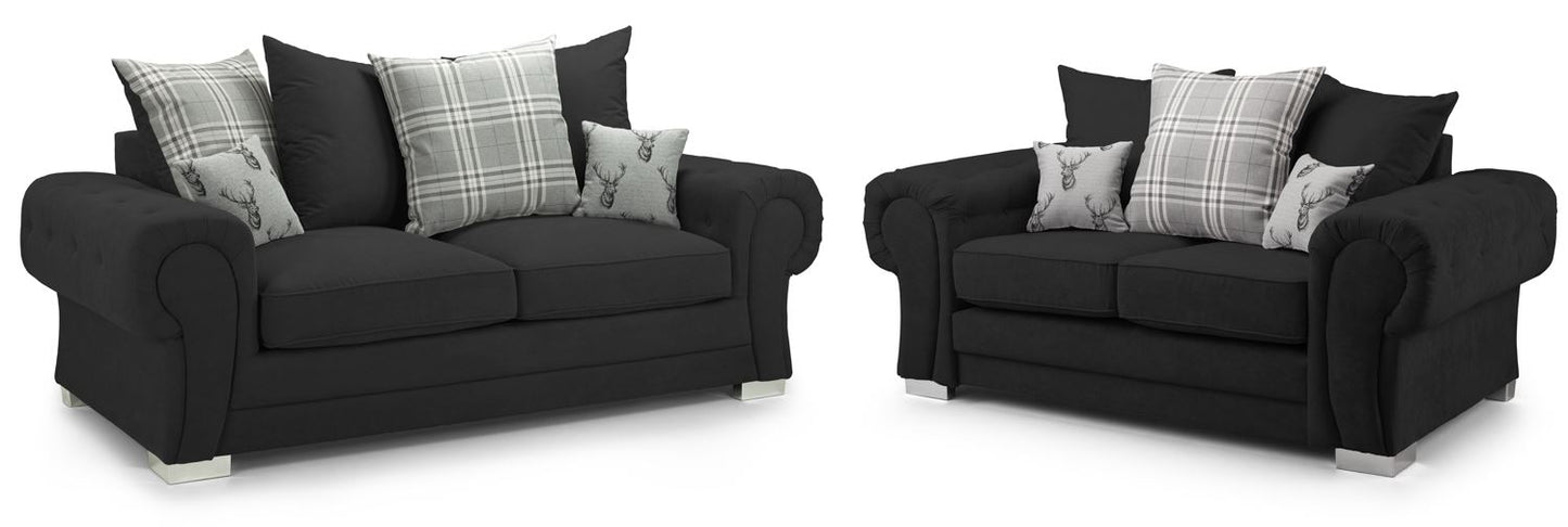 Vespa Scatterback Sofa Black 3+2 Set