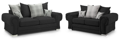 Vespa Scatterback Sofa Black 3+2 Set