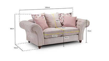 Florence Chesterfield Sofa Beige 2 Seater