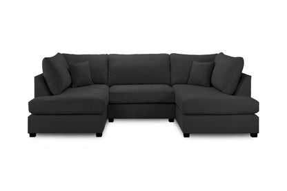 Barnaby Sofa Black U Shape Corner