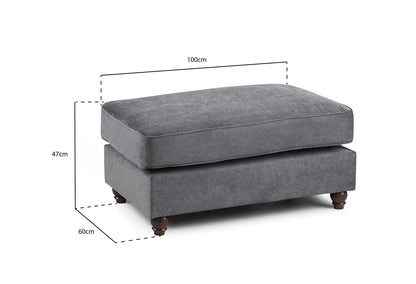 Buckingham Fullback Sofa Stone Footstool