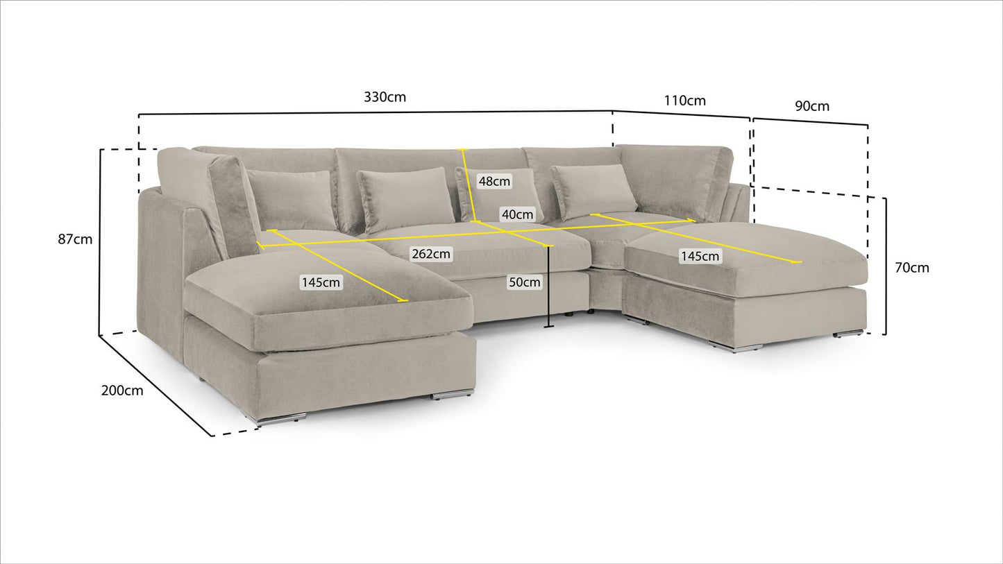 Beatrice Sofa Beige U Shape Corner