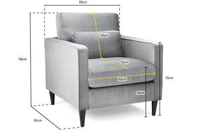 Munich Sofa Plush Grey Armchair