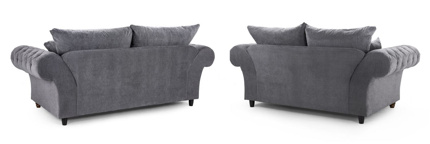 Buckingham Fullback Sofa Grey 3+2 Set