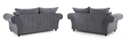 Buckingham Fullback Sofa Grey 3+2 Set