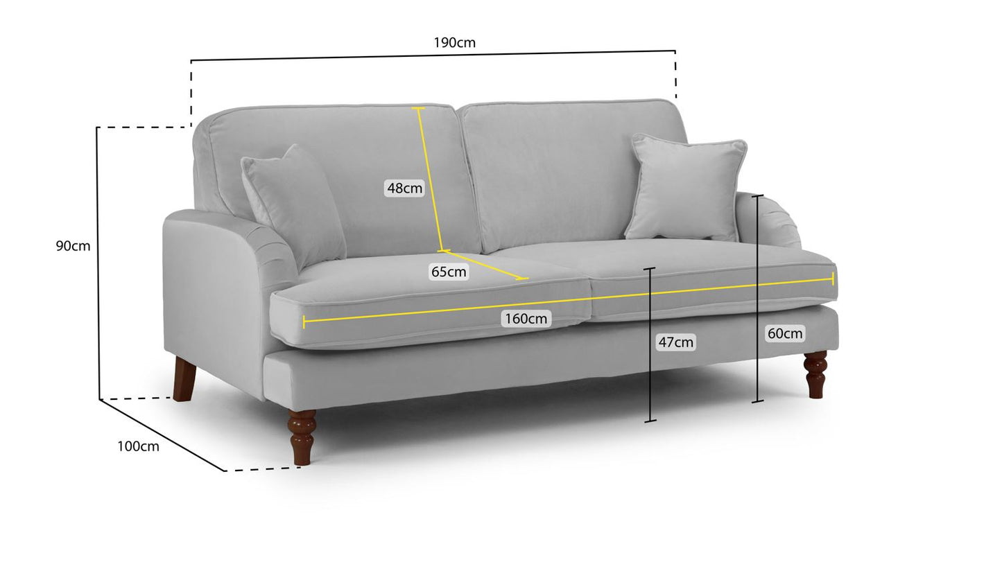 Basil Sofa Plush Beige 3 Seater