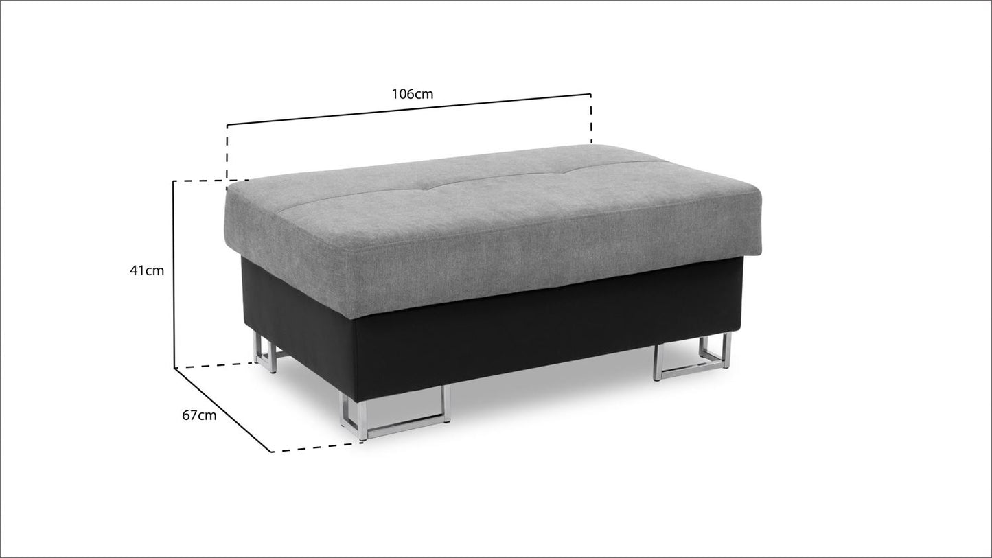 Mirjan Footstool Grey (Sofabeds)