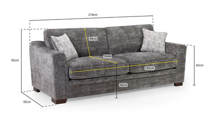 Astrid Sofa Grey 4 Seater