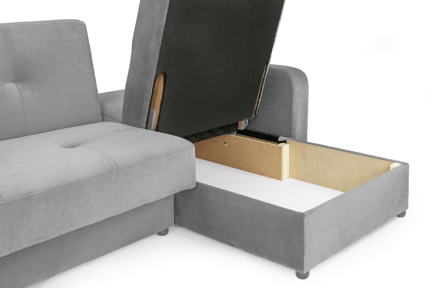 Kira Sofabed Plush Grey Universal Corner