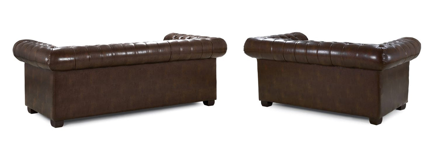 Chesterfield Sofa Antique Brown 3+2 Set