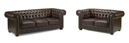 Chesterfield Sofa Antique Brown 3+2 Set