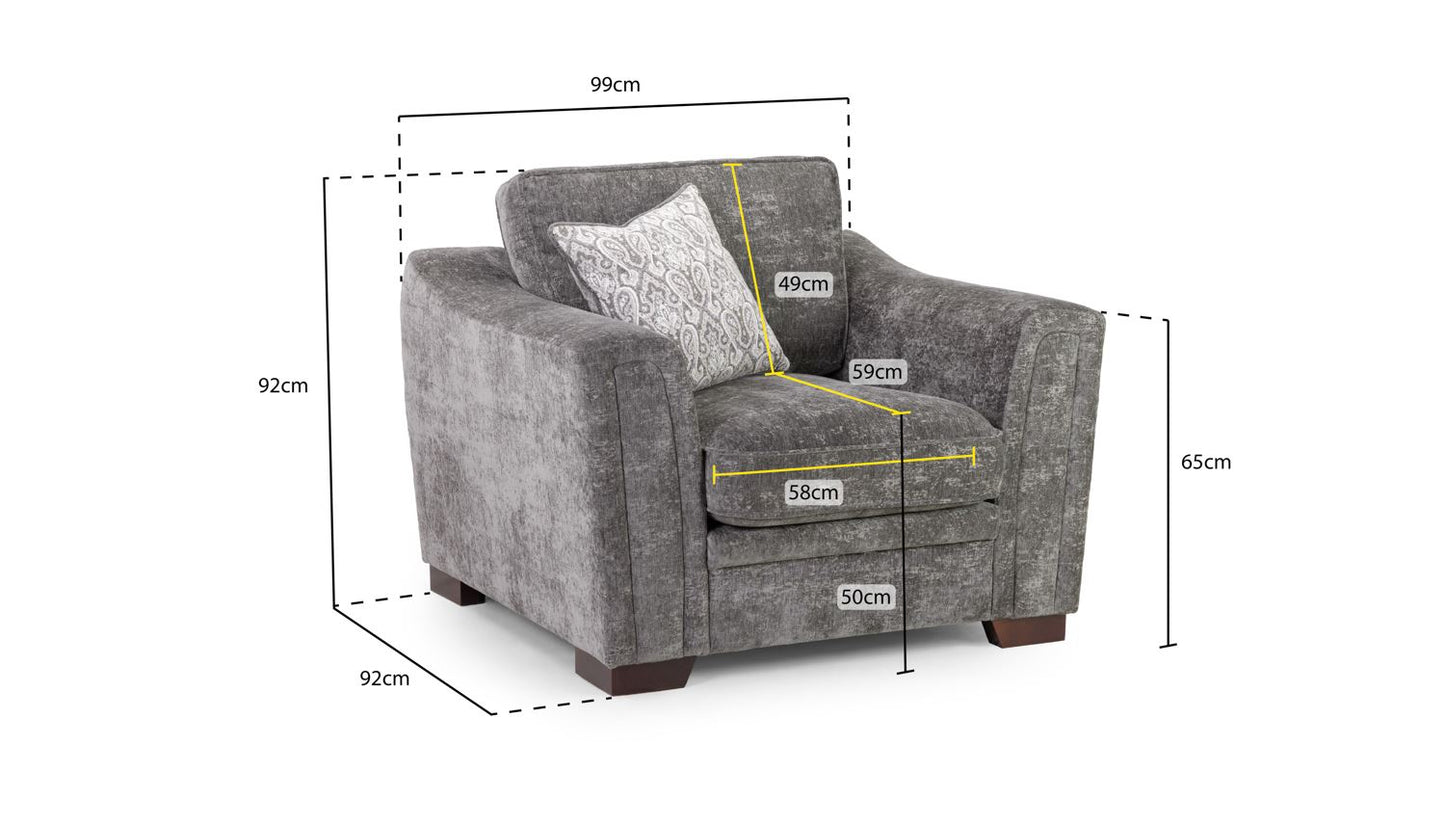 Astrid Sofa Grey Armchair