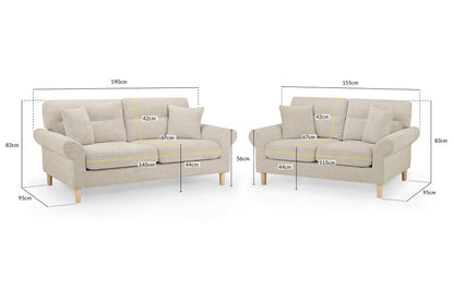 Flora Sofa Beige 3+2 Set