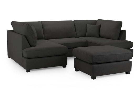 Barnaby Sofa Black U Shape Corner