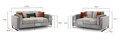 Kingston Sofa Grey 3+2 Set