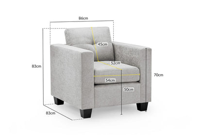 Jeremi Sofa Grey Fabric Armchair