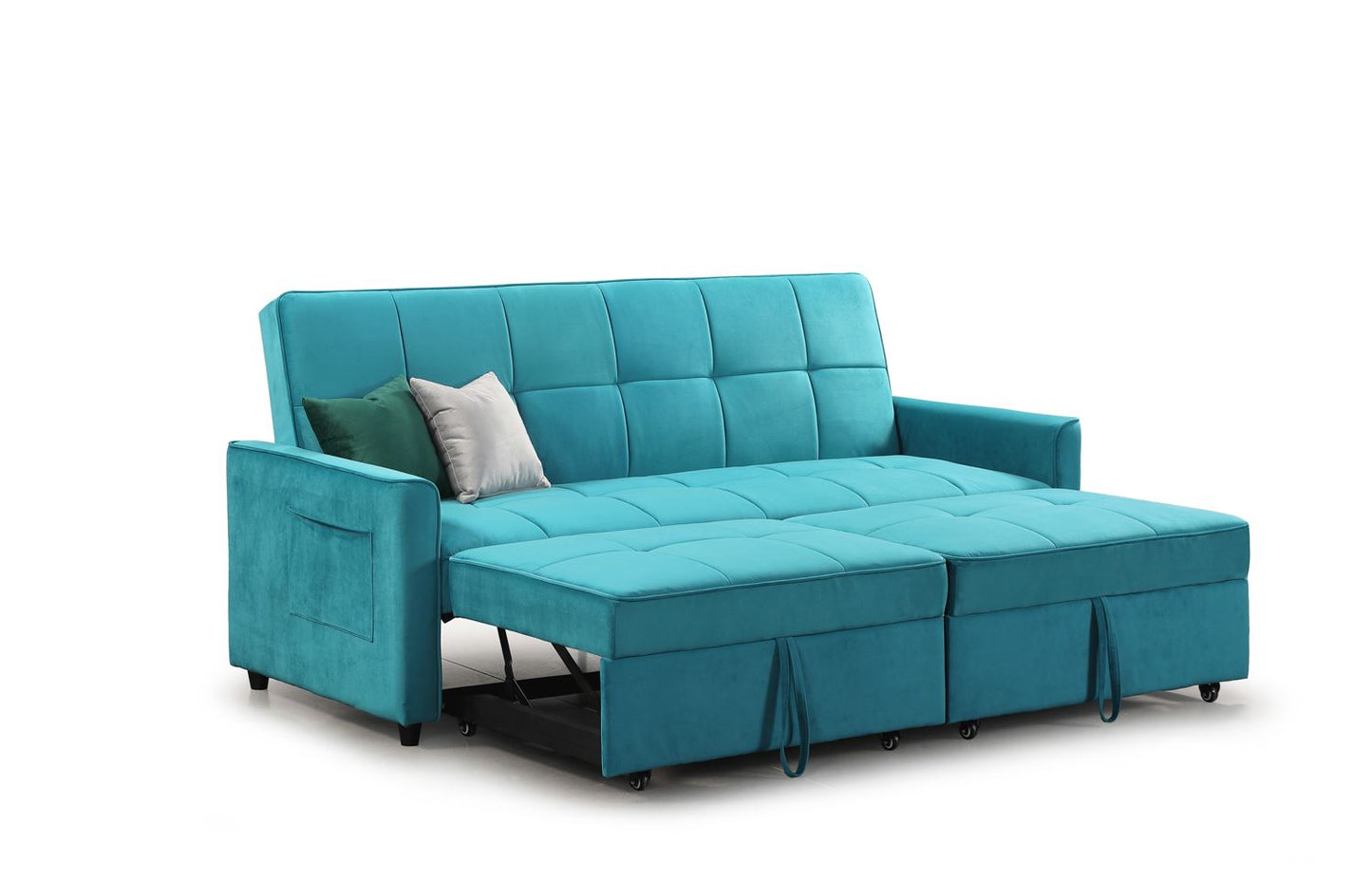 Elegance Sofabed Plush Teal 3 Seater