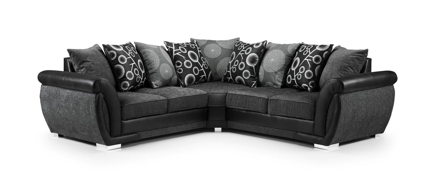 Shani Sofa Black/Grey Large Corner