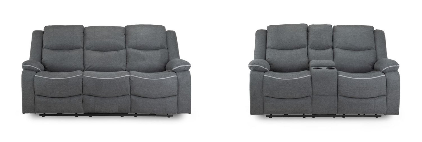 Harald Electric Recliner Sofa Grey Fabric 3+2 Set