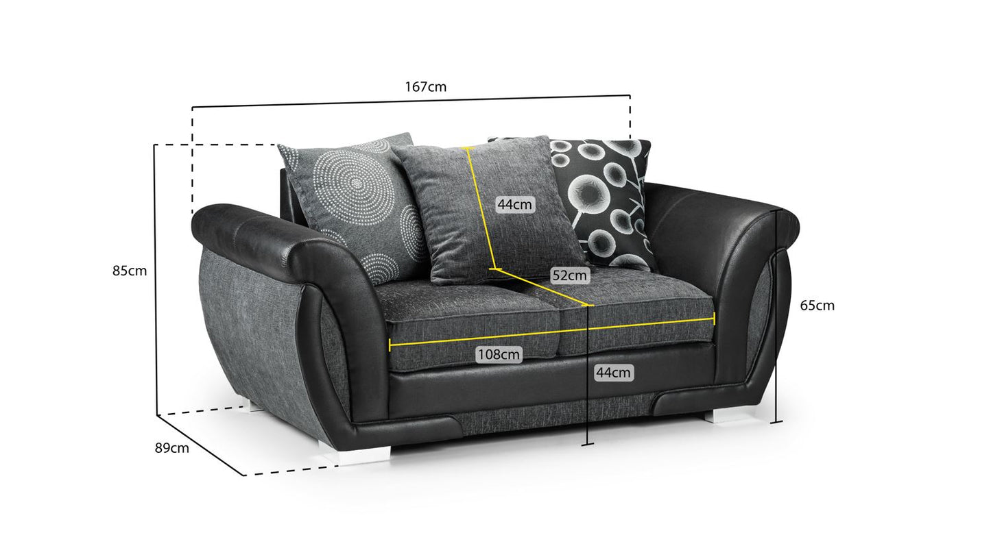 Shani Sofa Black/Grey 2 Seater