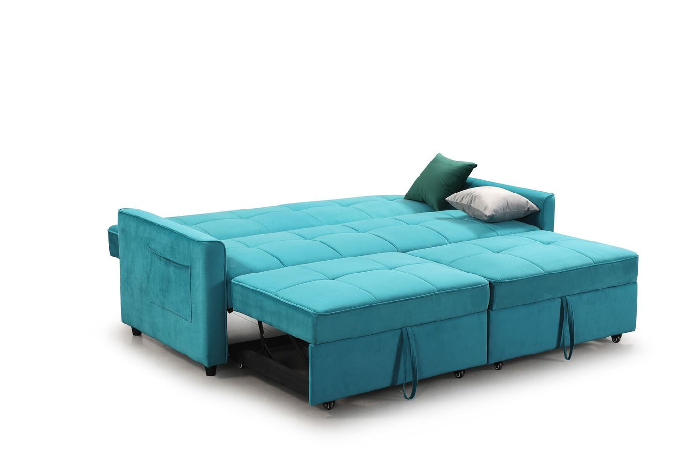 Elegance Sofabed Plush Teal 3 Seater