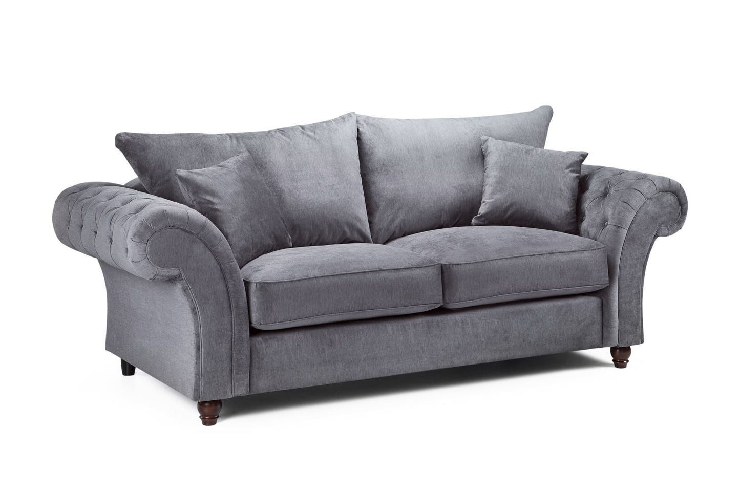 Buckingham Fullback Sofa Grey 3 Seater