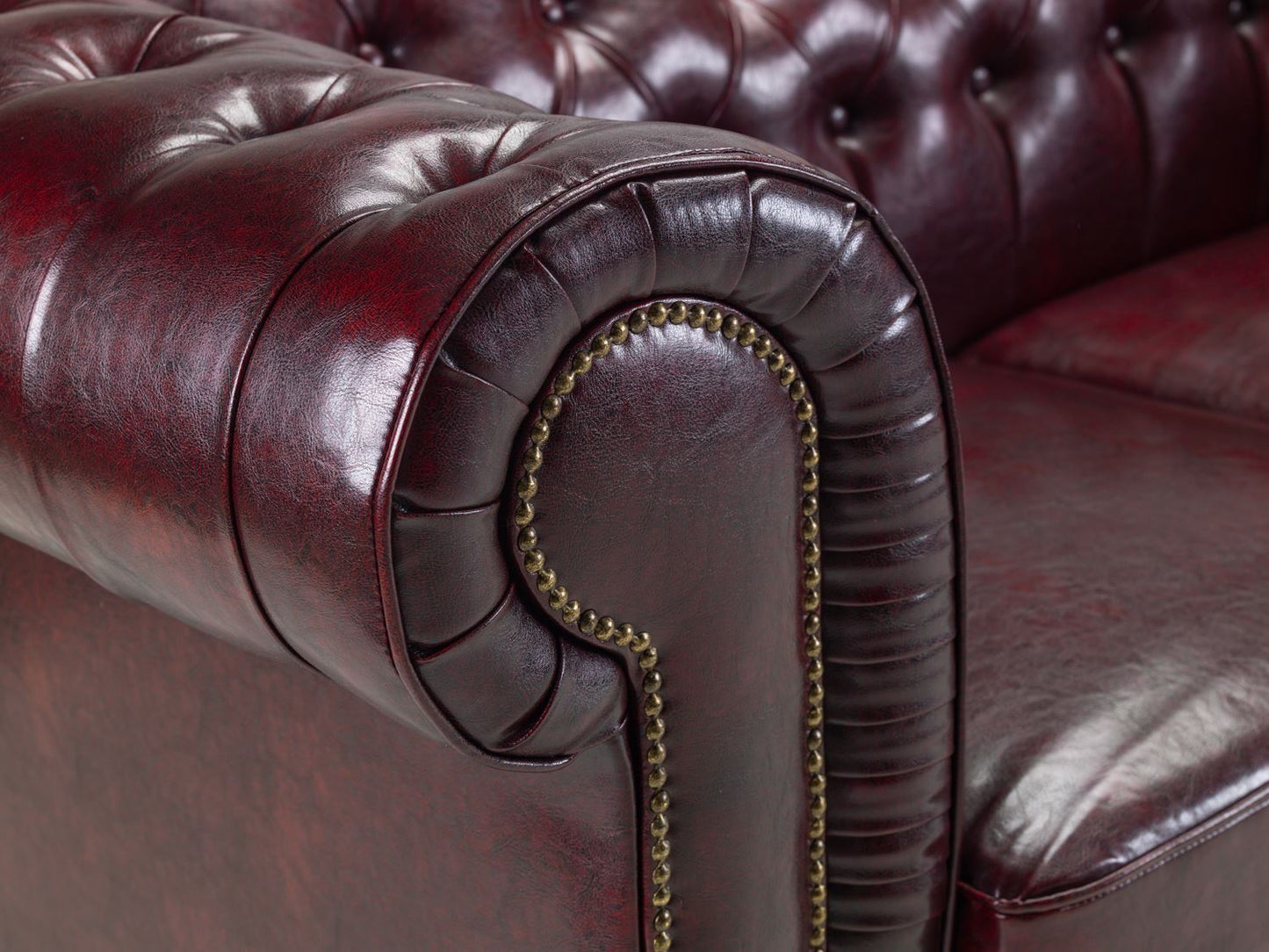 Chesterfield Sofa Oxblood Red Armchair